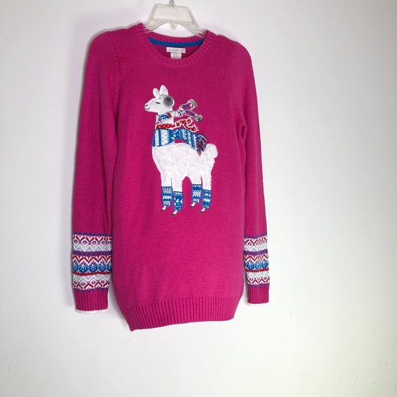 Maggie & Zoe Pink Llama Sweater ~Large US 14 - Picture 3 of 16
